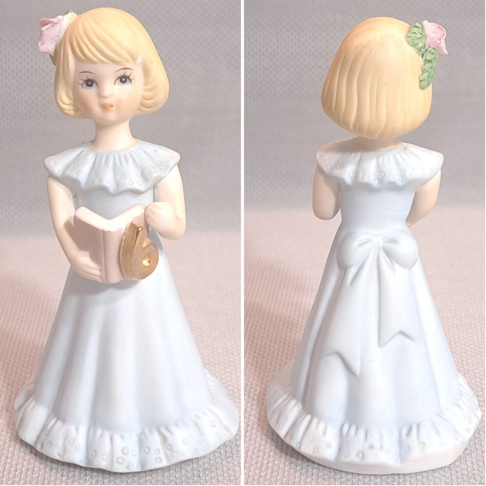Vintage Enesco Growing Up Birthday Girls Age 6 1981 Decorative Figurine